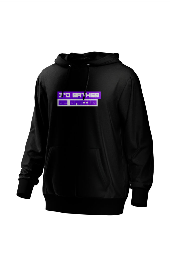 I'd Rather Be Gaming Black Hoodie